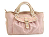 Authentic CELINE Boogie Bag C Macadam Blason Hand Bag Canvas Leather Pink 3754K