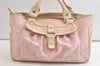 Authentic CELINE Boogie Bag C Macadam Blason Hand Bag Canvas Leather Pink 3754K