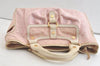 Authentic CELINE Boogie Bag C Macadam Blason Hand Bag Canvas Leather Pink 3754K