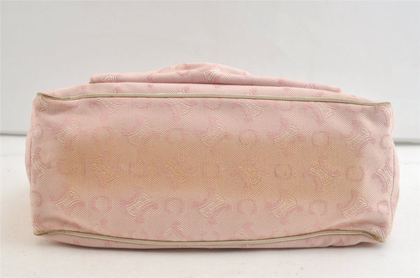 Authentic CELINE Boogie Bag C Macadam Blason Hand Bag Canvas Leather Pink 3754K