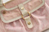 Authentic CELINE Boogie Bag C Macadam Blason Hand Bag Canvas Leather Pink 3754K