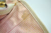 Authentic CELINE Boogie Bag C Macadam Blason Hand Bag Canvas Leather Pink 3754K