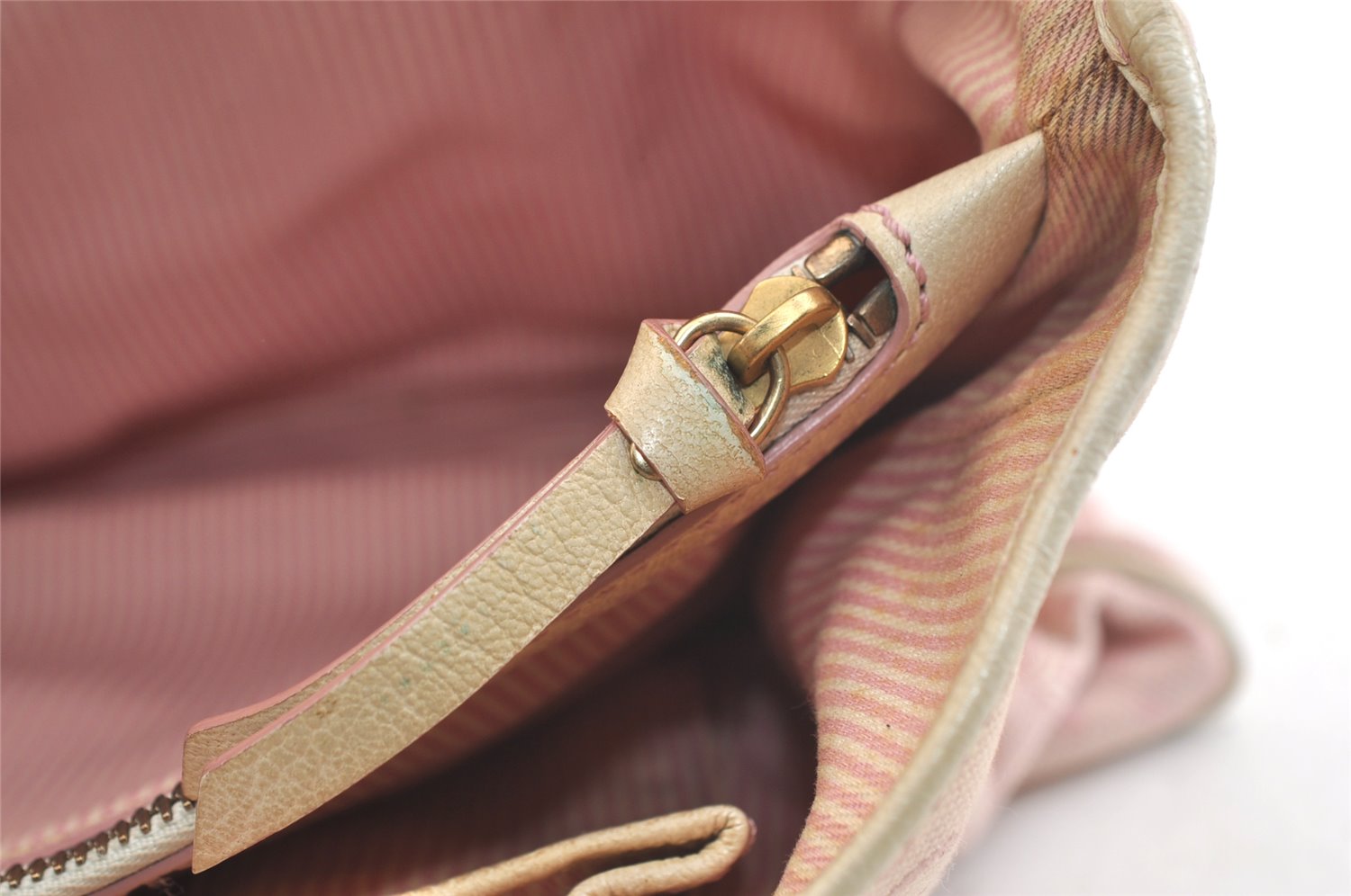 Authentic CELINE Boogie Bag C Macadam Blason Hand Bag Canvas Leather Pink 3754K