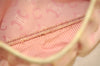 Authentic CELINE Boogie Bag C Macadam Blason Hand Bag Canvas Leather Pink 3754K