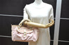 Authentic CELINE Boogie Bag C Macadam Blason Hand Bag Canvas Leather Pink 3754K