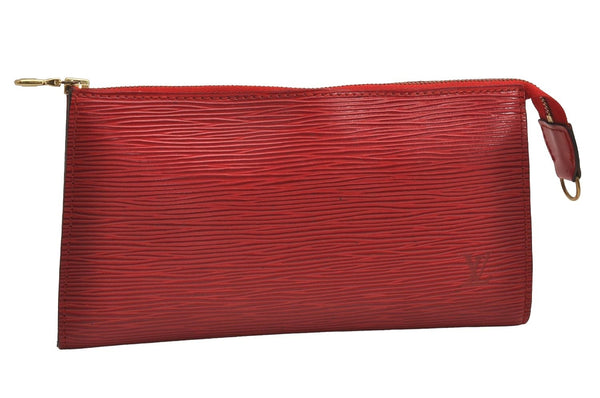 Authentic Louis Vuitton Epi Pochette Accessoires Pouch M5298M Red LV Junk 3755J