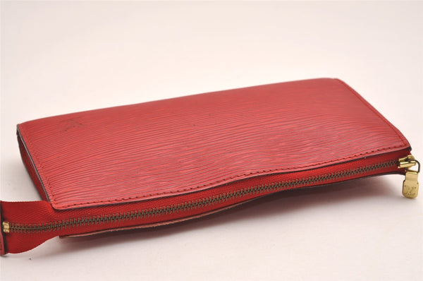 Authentic Louis Vuitton Epi Pochette Accessoires Pouch M5298M Red LV Junk 3755J