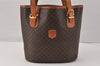 Authentic CELINE Macadam Blason Shoulder Hand Bag PVC Leather Brown 3755K