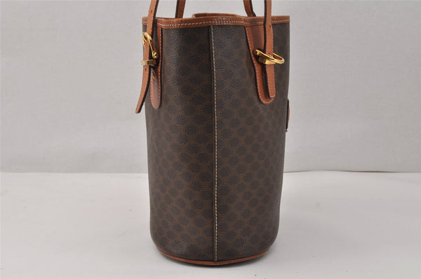 Authentic CELINE Macadam Blason Shoulder Hand Bag PVC Leather Brown 3755K