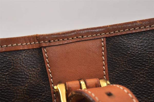 Authentic CELINE Macadam Blason Shoulder Hand Bag PVC Leather Brown 3755K