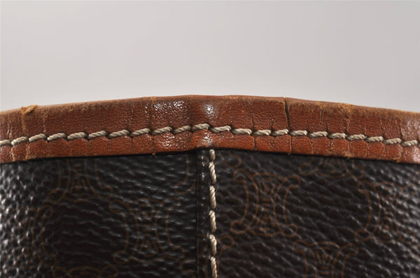 Authentic CELINE Macadam Blason Shoulder Hand Bag PVC Leather Brown 3755K