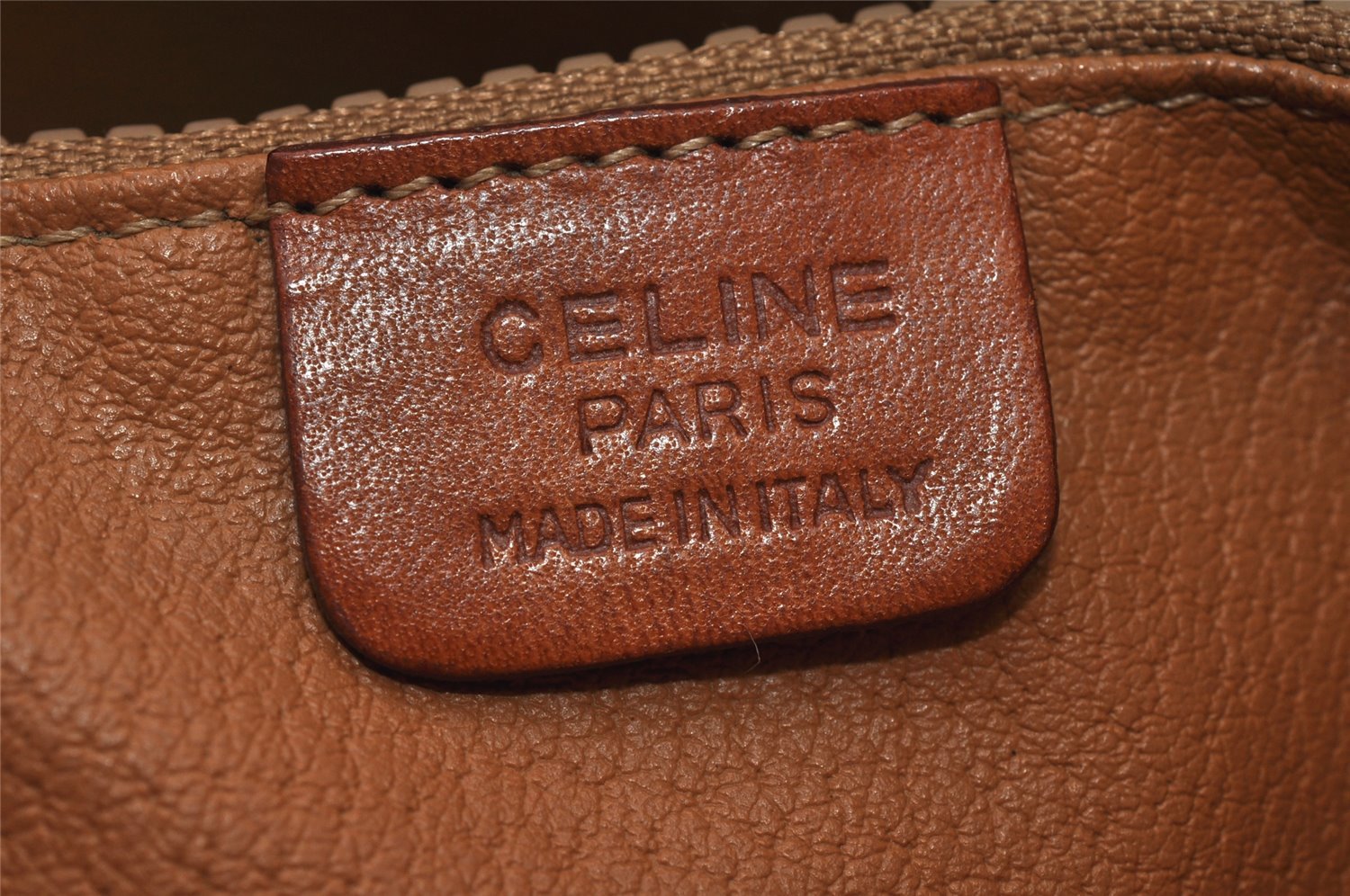 Authentic CELINE Macadam Blason Shoulder Hand Bag PVC Leather Brown 3755K