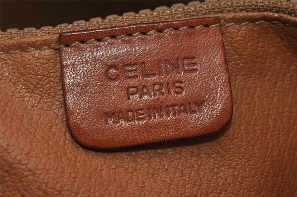 Authentic CELINE Macadam Blason Shoulder Hand Bag PVC Leather Brown 3755K