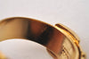 Authentic GUCCI Scarf Ring Belt Motif Gold Plating 3756J