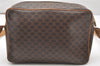 Authentic CELINE Macadam Blason Shoulder Cross Body Bag PVC Leather Brown 3756K
