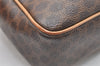 Authentic CELINE Macadam Blason Shoulder Cross Body Bag PVC Leather Brown 3756K