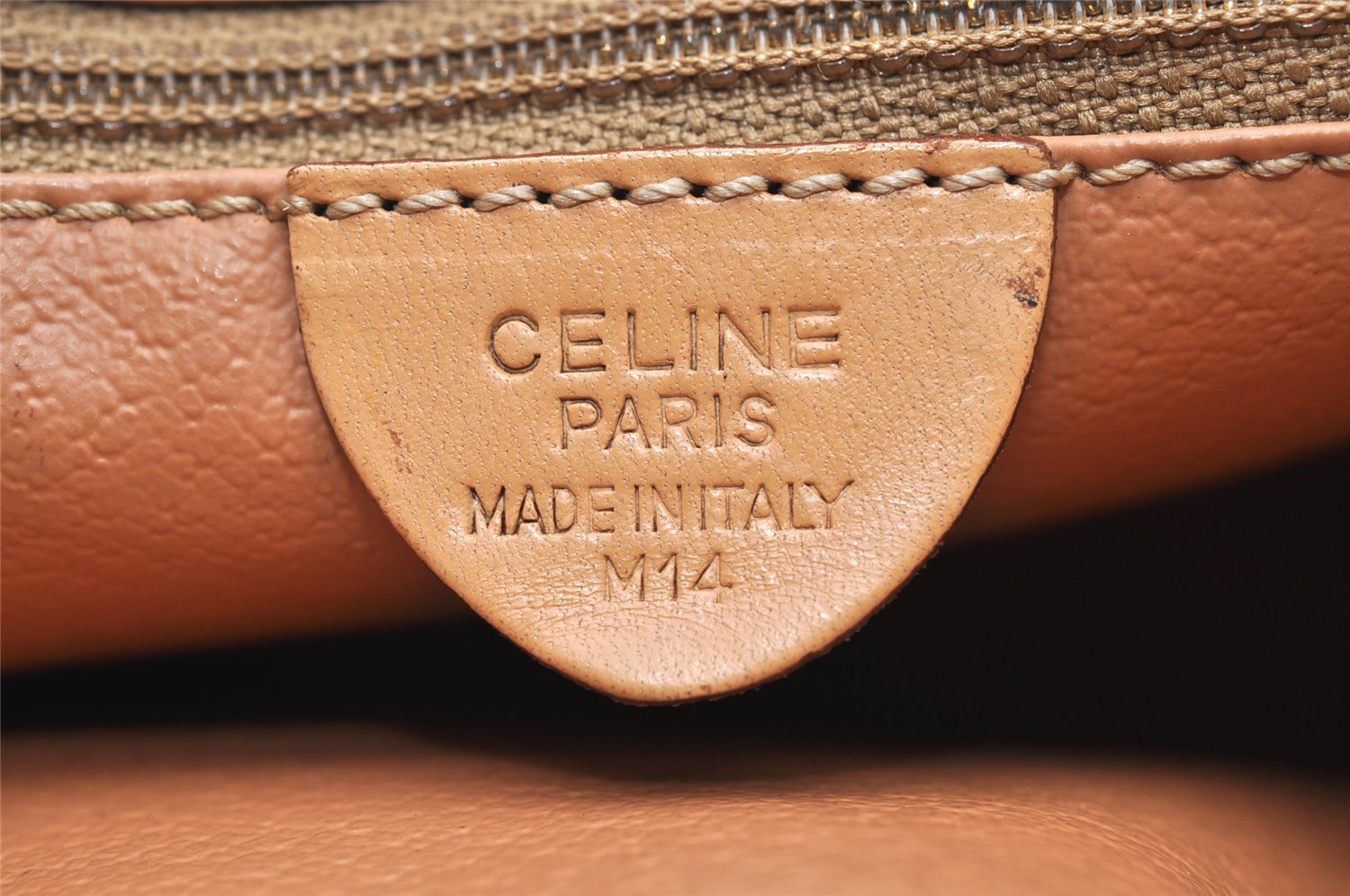 Authentic CELINE Macadam Blason Shoulder Cross Body Bag PVC Leather Brown 3756K