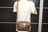 Authentic CELINE Macadam Blason Shoulder Cross Body Bag PVC Leather Brown 3756K