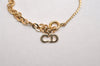 Authentic Christian Dior Gold Tone Chain Pendant Necklace CD 3757J