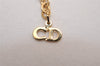 Authentic Christian Dior Gold Tone Chain Pendant Necklace CD 3757J