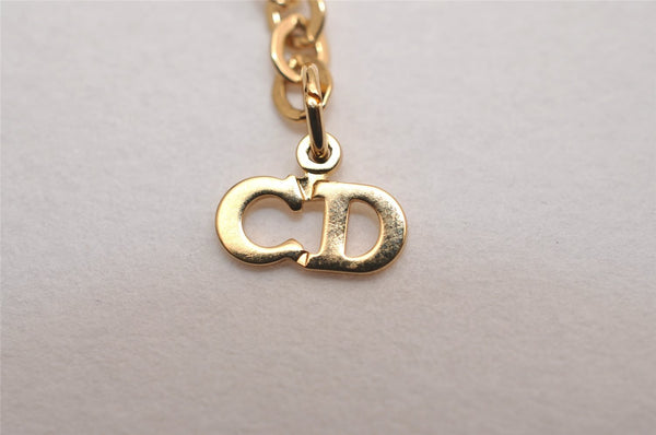 Authentic Christian Dior Gold Tone Chain Pendant Necklace CD 3757J