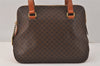 Authentic CELINE Macadam Blason Pattern Hand Tote Bag PVC Leather Brown 3757K