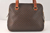 Authentic CELINE Macadam Blason Pattern Hand Tote Bag PVC Leather Brown 3757K