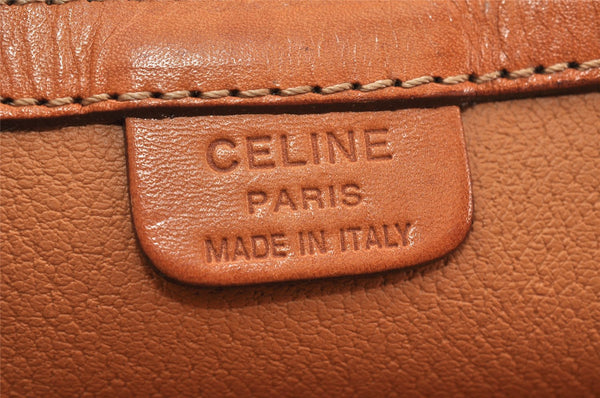 Authentic CELINE Macadam Blason Pattern Hand Tote Bag PVC Leather Brown 3757K