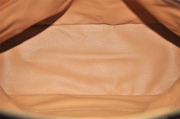 Authentic CELINE Macadam Blason Pattern Hand Tote Bag PVC Leather Brown 3757K
