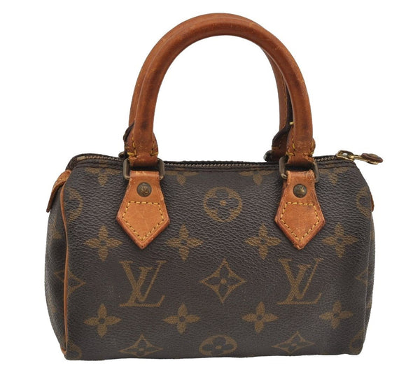 Authentic Louis Vuitton Monogram Mini Speedy Hand Bag Purse M41534 LV 3758J