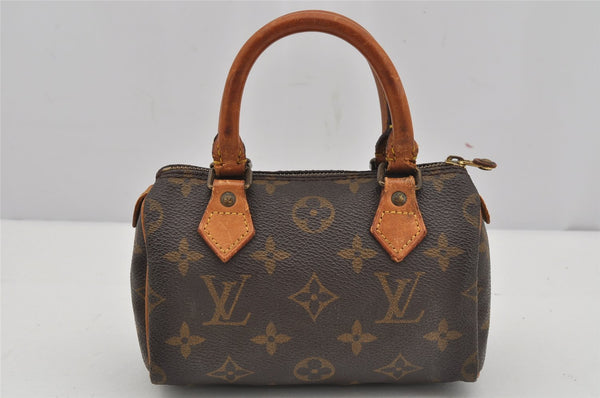 Authentic Louis Vuitton Monogram Mini Speedy Hand Bag Purse M41534 LV 3758J