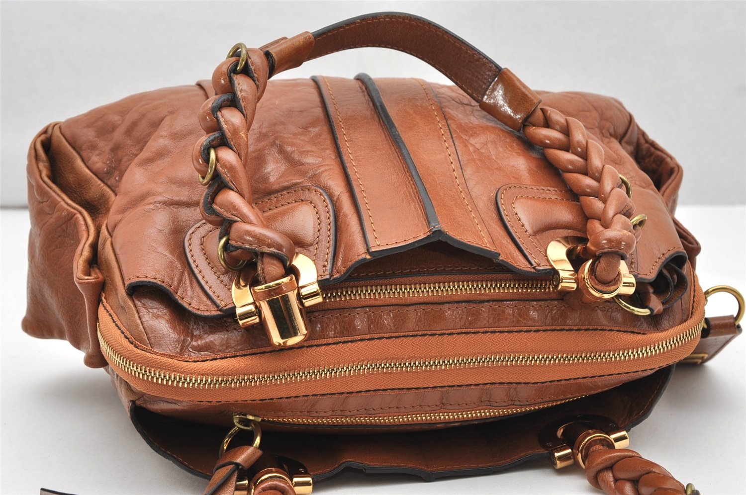 Authentic Chloe Vintage Eloise Shoulder Hand Bag Leather Brown 3758K