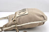 Authentic Chloe Harley Canvas Leather Shoulder Cross Body Bag Beige Gold 3760K