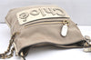 Authentic Chloe Harley Canvas Leather Shoulder Cross Body Bag Beige Gold 3760K