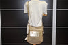 Authentic Chloe Harley Canvas Leather Shoulder Cross Body Bag Beige Gold 3760K