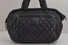 Authentic Chanel Vintage Coco Cocoon Matelasse Nylon Tote Hand Bag Black 3761J