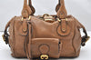 Authentic Chloe Paddington Leather Shoulder Hand Bag Purse Brown Junk 3761K