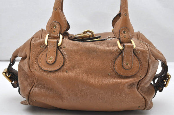 Authentic Chloe Paddington Leather Shoulder Hand Bag Purse Brown Junk 3761K