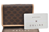 Authentic CELINE Macadam Blason Pattern Card Case PVC Leather Brown 3762K