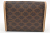 Authentic CELINE Macadam Blason Pattern Card Case PVC Leather Brown 3762K