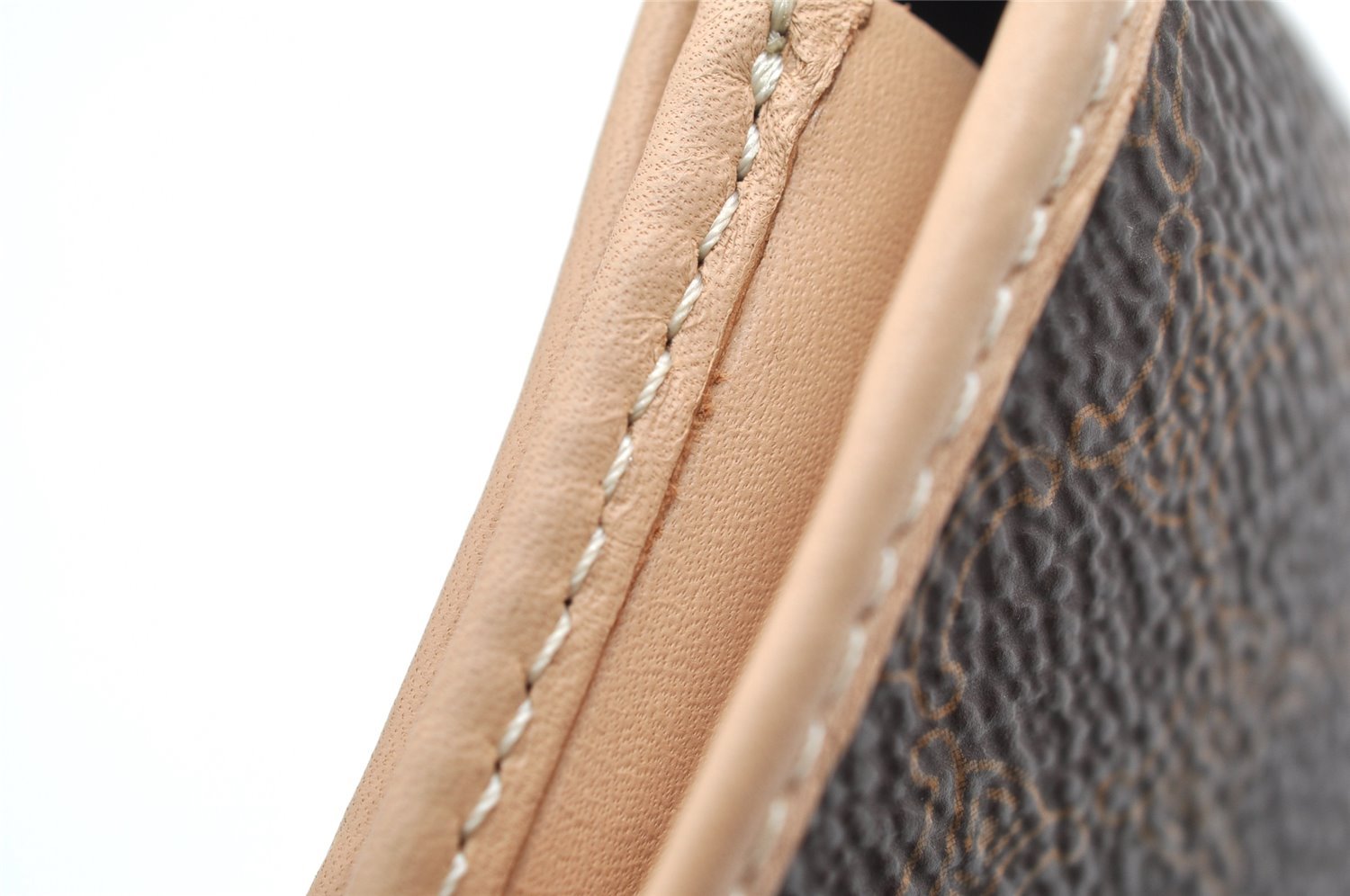 Authentic CELINE Macadam Blason Pattern Card Case PVC Leather Brown 3762K
