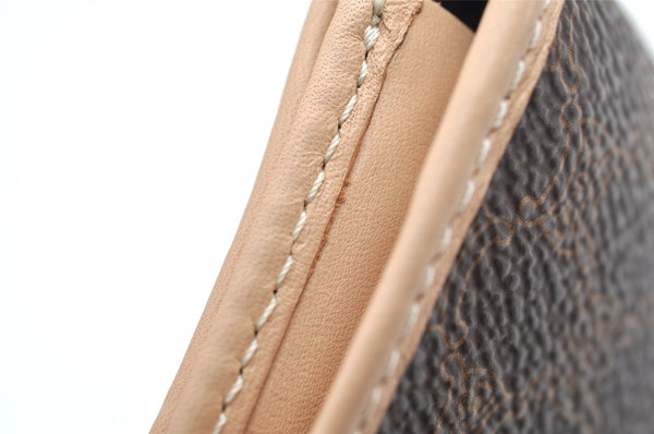 Authentic CELINE Macadam Blason Pattern Card Case PVC Leather Brown 3762K