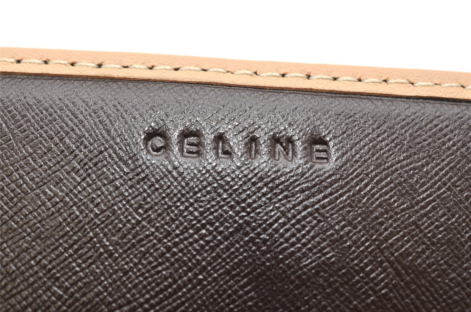 Authentic CELINE Macadam Blason Pattern Card Case PVC Leather Brown 3762K