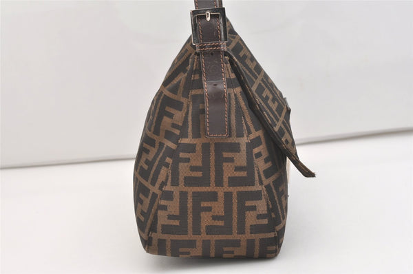 Authentic FENDI Zucca Mamma Baguette Shoulder Bag Canvas Leather Brown 3764J