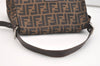 Authentic FENDI Zucca Mamma Baguette Shoulder Bag Canvas Leather Brown 3764J