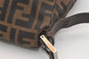 Authentic FENDI Zucca Mamma Baguette Shoulder Bag Canvas Leather Brown 3764J