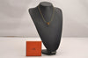 Authentic HERMES Cage De Ash H Cube Pendant Necklace Gold Box 3765J