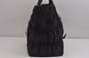 Authentic PRADA Tessuto Gaufre Nylon Leather Shoulder Hand Tote Bag Black 3768J