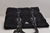 Authentic PRADA Tessuto Gaufre Nylon Leather Shoulder Hand Tote Bag Black 3768J