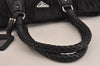 Authentic PRADA Tessuto Gaufre Nylon Leather Shoulder Hand Tote Bag Black 3768J